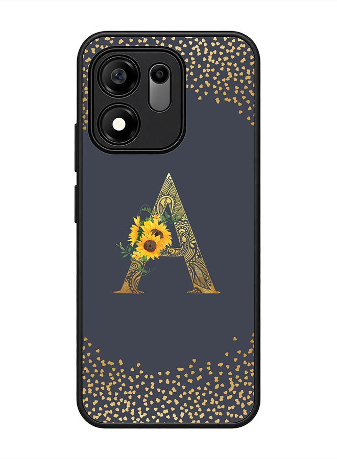 Stylizedd Rugged Case for Honor X7e Plus / 600 Smart- Slim Fit Hybrid Rubber Cover Sunflower Monogram - A (Grey) - Image 1