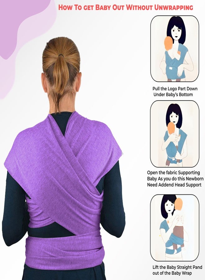 Bembika Adjustable Hands-Free Baby Sling Carrier Baby Wrapping Cloth for New Born with Comfortable Carrying Positions Lightweight & Travel Friendly Foldable Baby Wraping Cloth-(Deep Purple) - Image 5
