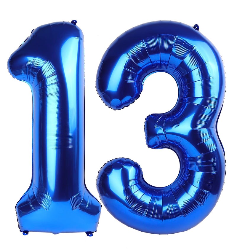 IWERP Navy Blue Number 13 Balloon 40 inch 13 Number Balloons 13th Navy Blue Birthday Decorations 13 Year Old Girls Boys Blue Party Supplies - Image 3