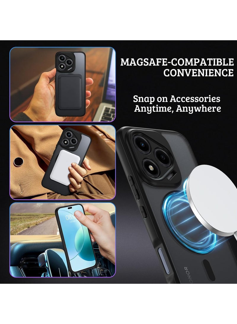 غطاء مغناطيسي لهاتف Honor 400 Lite، متوافق مع MagSafe، مصنوع من TPU + PC، مقاوم للصدمات بملمس غير لامع، مقاوم لبصمات الأصابع، بتصميم نحيف مريح - Image 2