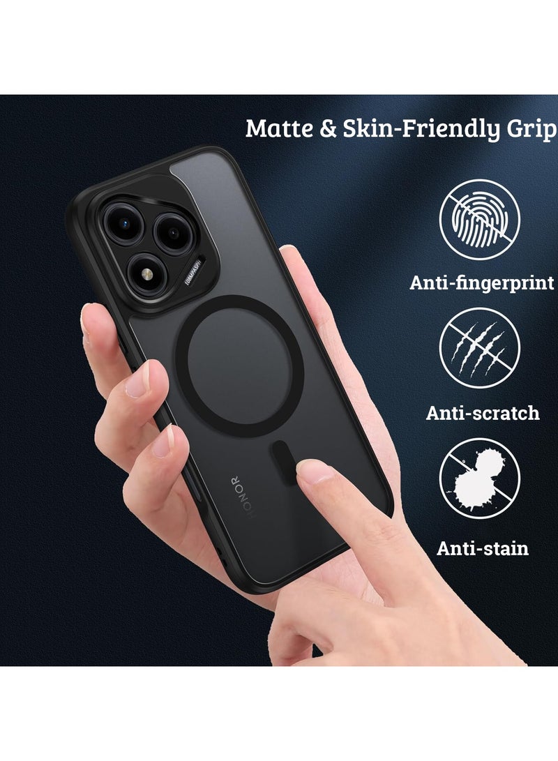 غطاء مغناطيسي لهاتف Honor 400 Lite، متوافق مع MagSafe، مصنوع من TPU + PC، مقاوم للصدمات بملمس غير لامع، مقاوم لبصمات الأصابع، بتصميم نحيف مريح - Image 3