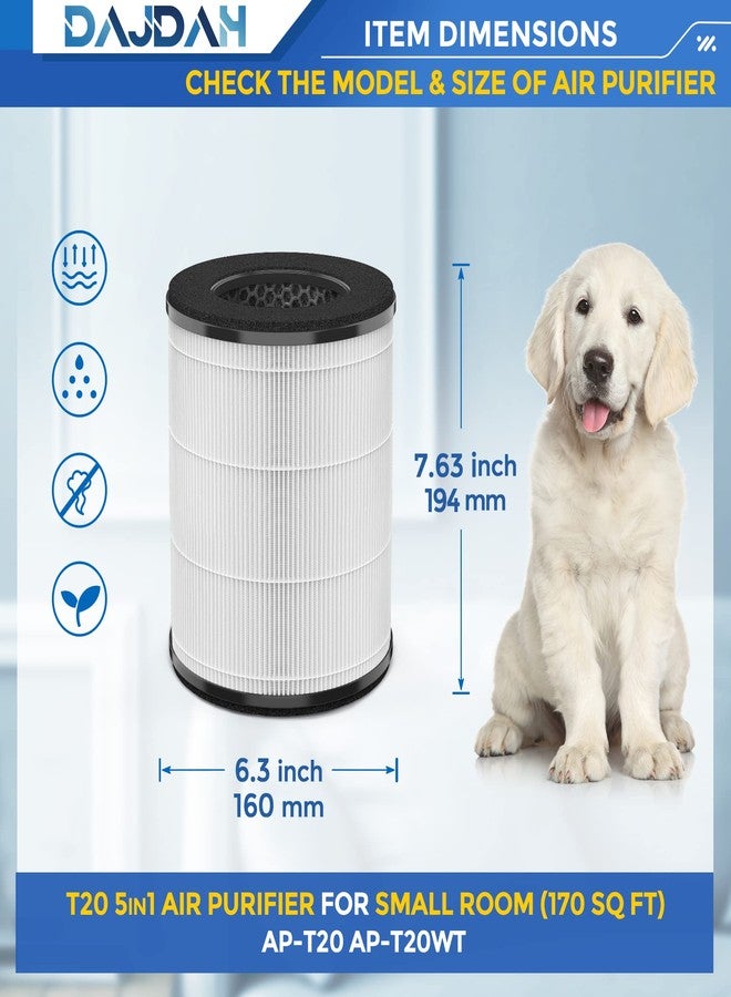 DAJDAH AP-T20 AP-T20FL Replacement Filters Compatible with Homedics Air Purifier Filter Replacement for Homedics Total Clean 3 in 1 Air Purifier Models AP-T20 and AP-T20W, 2-Pack - Image 3
