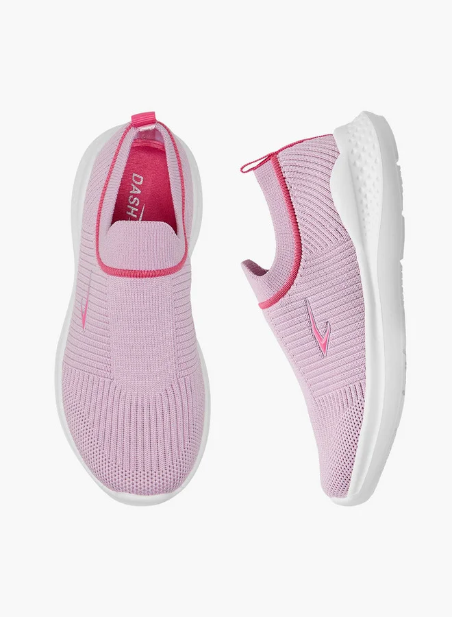 Dash Textured Slip-On Sports Shoes with Pull Tab