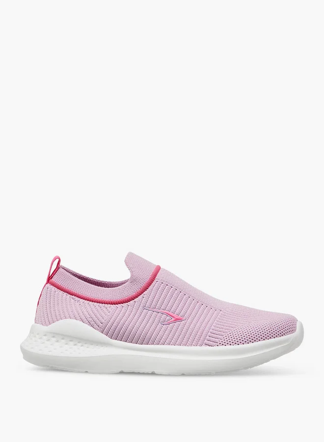 Dash Textured Slip-On Sports Shoes with Pull Tab