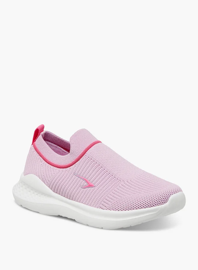 Dash Textured Slip-On Sports Shoes with Pull Tab