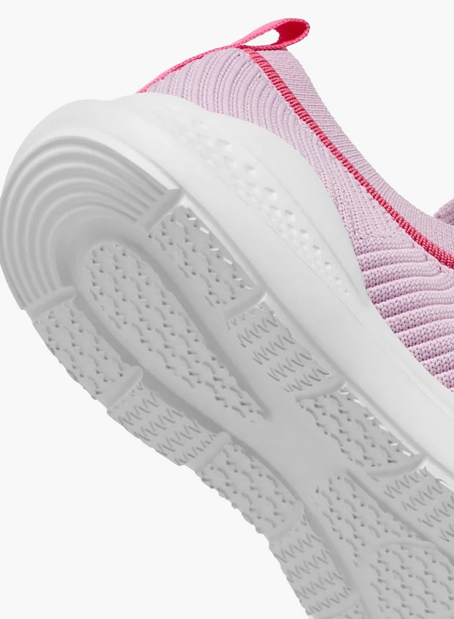 Dash Textured Slip-On Sports Shoes with Pull Tab