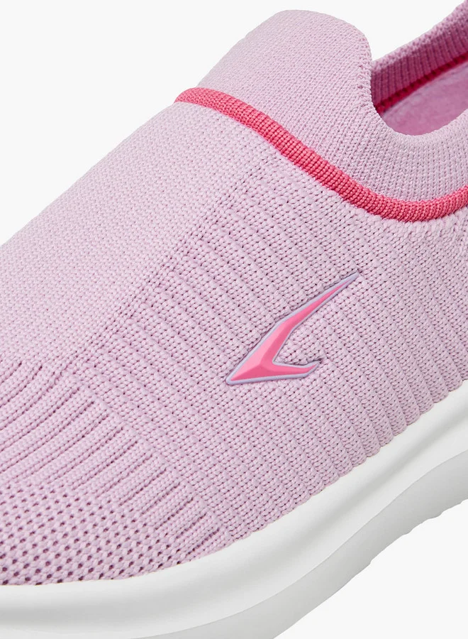Dash Textured Slip-On Sports Shoes with Pull Tab