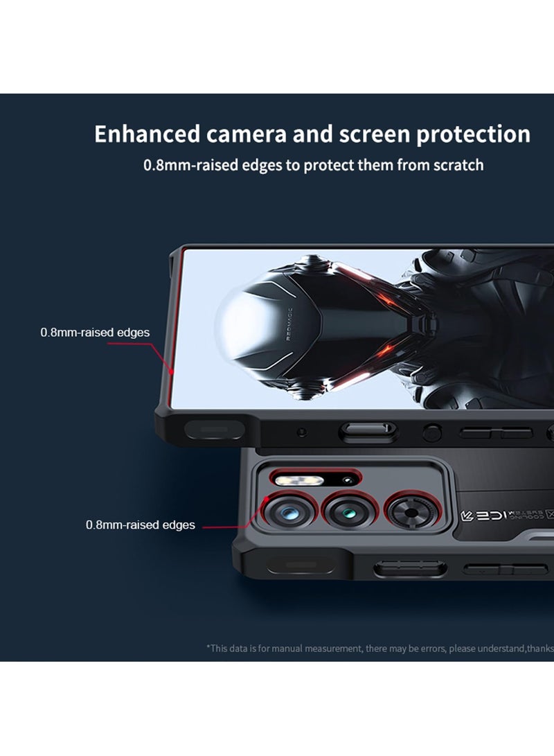 Barakah Case for ZTE Nubia Red Magic 9 Pro / 9 Pro+, Ultra Thin, Lightweight Cover with Soft TPU Bumper + Acrylic Back, Shockproof Cover for Redmagic 9 Pro, Clear Black - Image 3