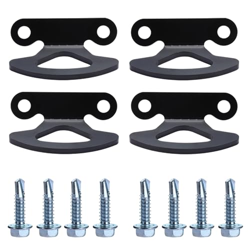 VEXPLO Truck Bed Hooks Anchor Points with 1/4''Self-Drilling Screws Compatible with Ford F150 Bed Tie Downs for Straps, Chains, and Ropes (4PCS) - Image 1