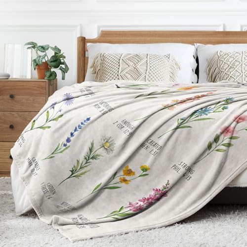Afterprints Christian Gifts for Women, Christian Blanket with Flowers, Birthday Gifts for Women, Inspirational, Religious Gifts for Sister, Friend, Daughter, Mom, Soft Throw Blankets 50'' x 60'' - Image 3