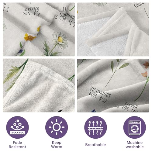 Afterprints Christian Gifts for Women, Christian Blanket with Flowers, Birthday Gifts for Women, Inspirational, Religious Gifts for Sister, Friend, Daughter, Mom, Soft Throw Blankets 50'' x 60'' - Image 4