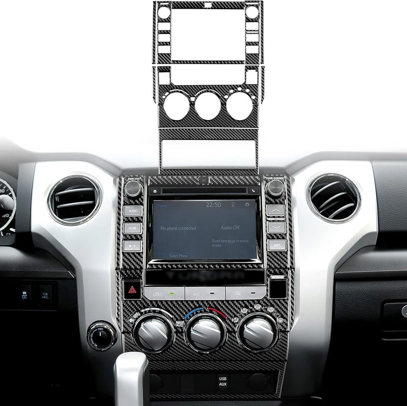 JUPIZEUS Carbon Fiber Center Control Navigation Screen Panel Sticker for Toyota Tundra (2014-2019) - Image 1