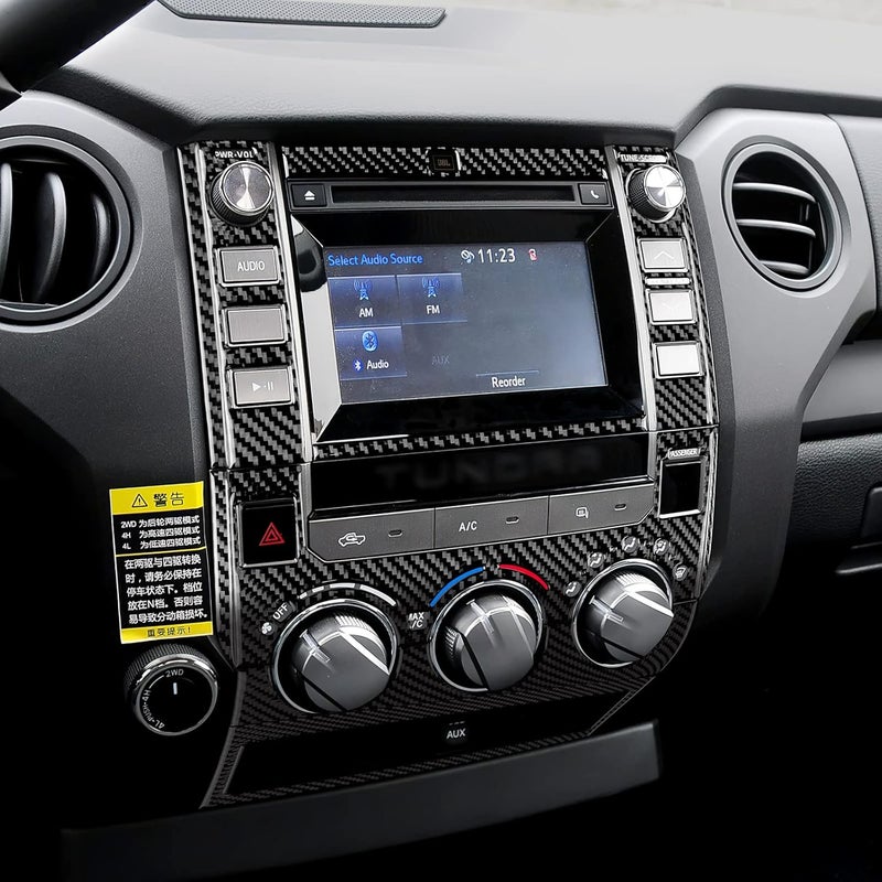 JUPIZEUS Carbon Fiber Center Control Navigation Screen Panel Sticker for Toyota Tundra (2014-2019) - Image 4