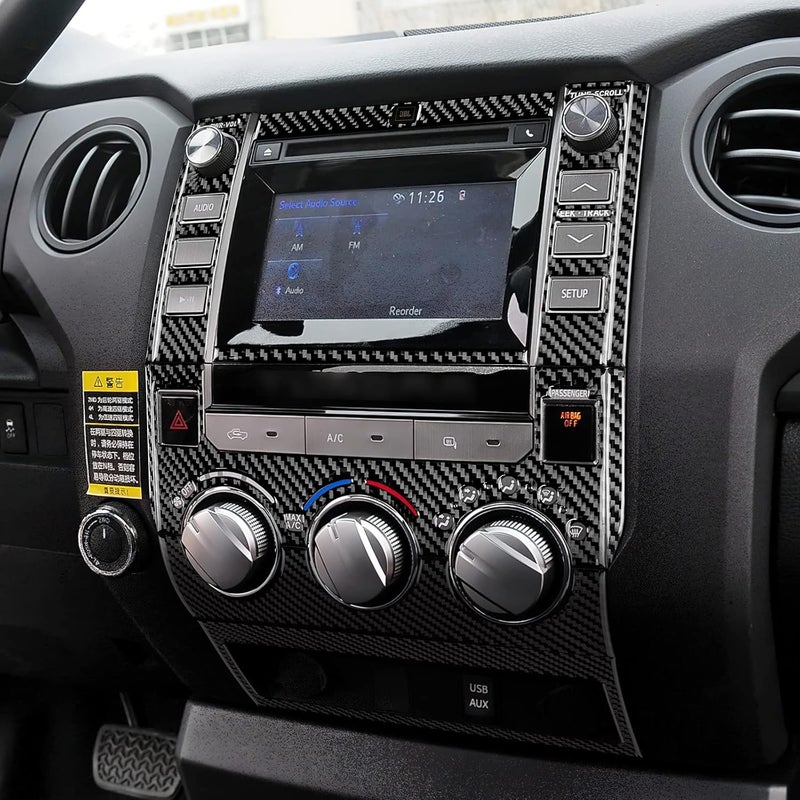 JUPIZEUS Carbon Fiber Center Control Navigation Screen Panel Sticker for Toyota Tundra (2014-2019) - Image 5