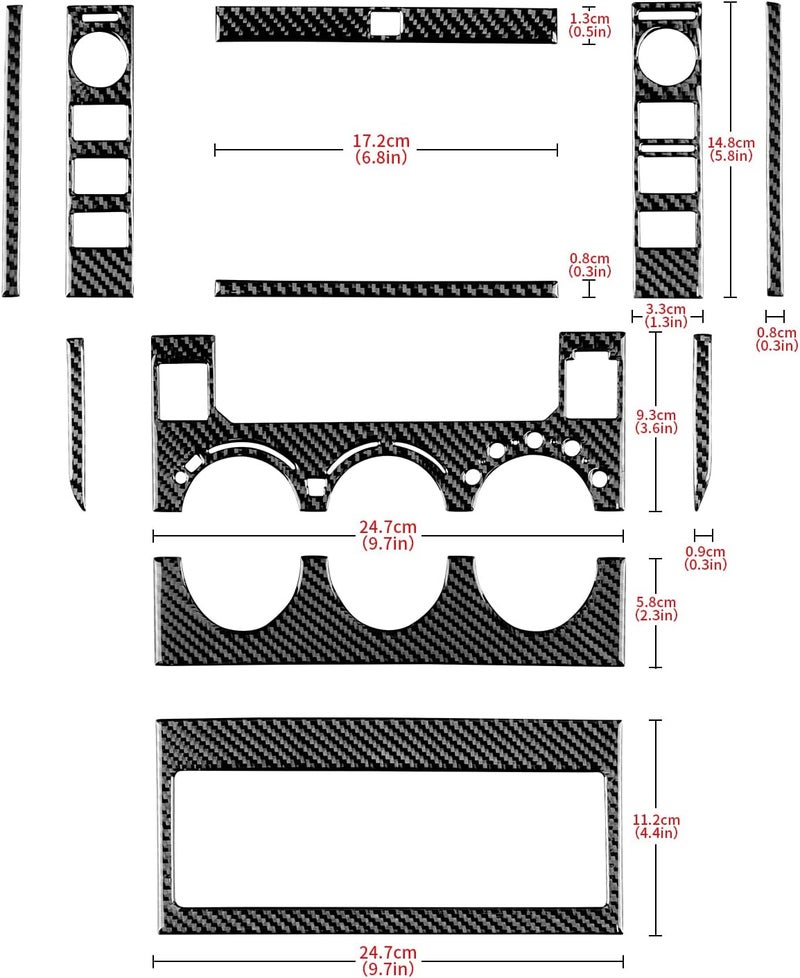 JUPIZEUS Carbon Fiber Center Control Navigation Screen Panel Sticker for Toyota Tundra (2014-2019) - Image 2