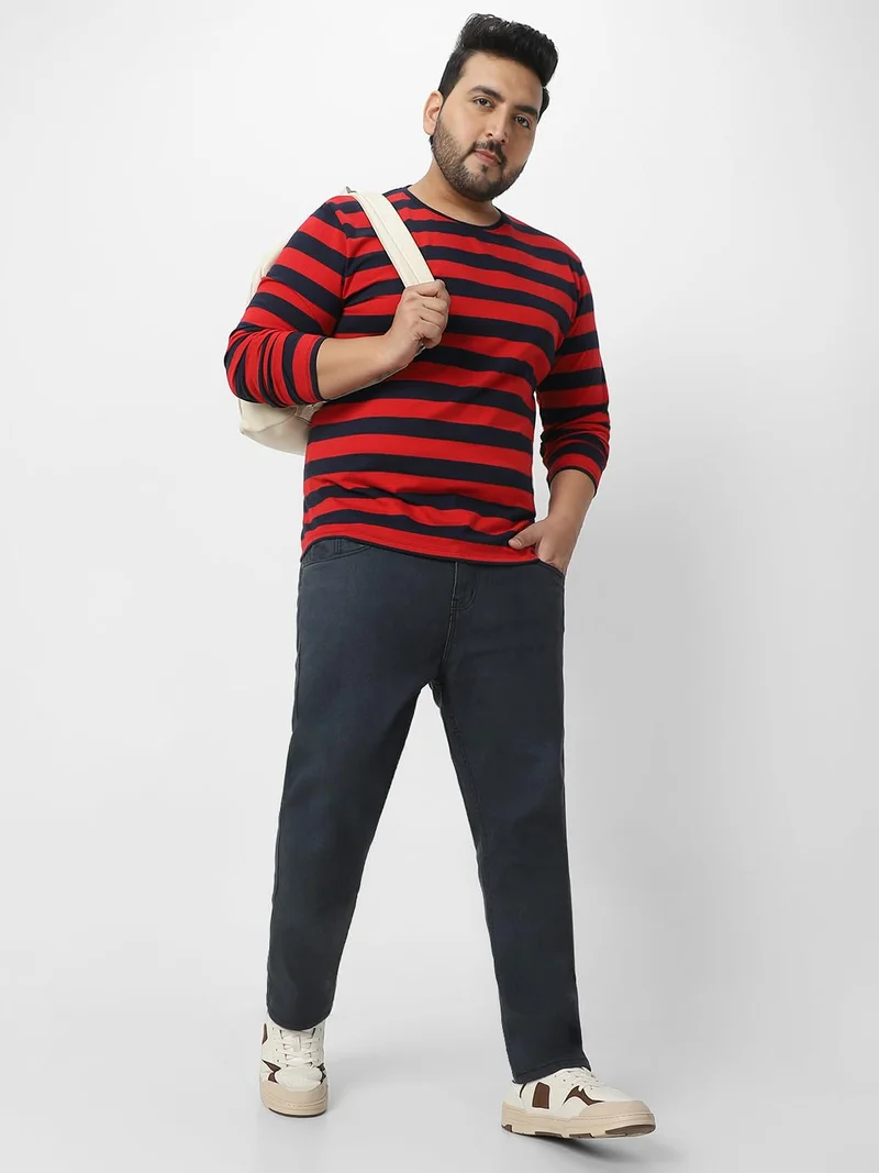 Urbano Fashion  Urbano Plus Men's Dark Grey Regular Fit Denim Jeans Stretchable  | Best Price UAE