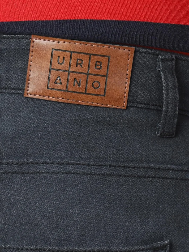 Urbano Fashion  Urbano Plus Men's Dark Grey Regular Fit Denim Jeans Stretchable  | Best Price UAE