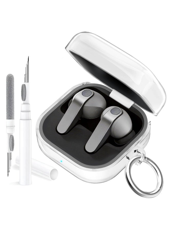 أنيوغرو حافظة واقية شفافة لسماعات Samsung Galaxy Buds 4 و4 Pro، غطاء واقي عالي الجودة من مادة TPU، يدعم الشحن اللاسلكي، ويشمل حلقة مفاتيح وأداة تنظيف - Image 1