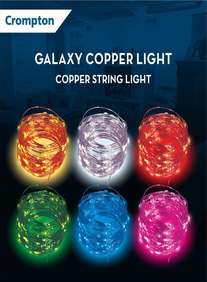 Crompton أضواء زينة كرومبتون جالاكسي النحاسية التي تعمل بمنفذ USB مع 100 مصباح LED (10 أمتار، وردي، عبوة من قطعتين) - Image 4