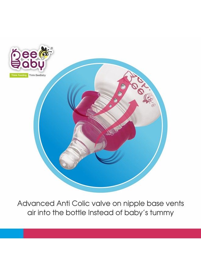 Beebaby Basic Slim;Regular Neck Baby Feeding Bottle With Fast Flow Anti Colic Nipple Infants;New Born;Toddlers 100% Bpa Free 250 Ml ; 8 Oz. (Pink) 8 Months + - Image 4