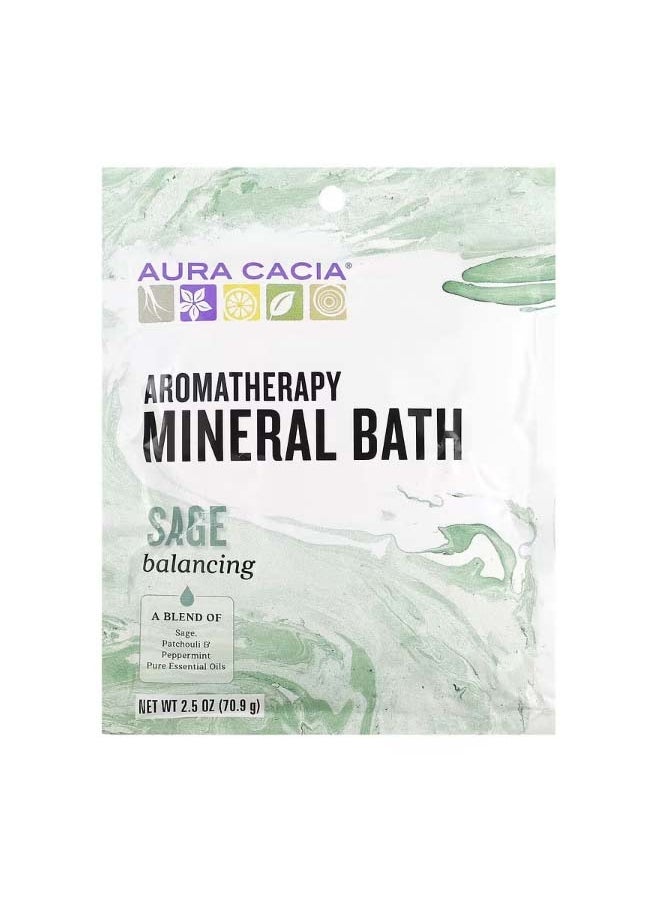Aura Cacia Aromatherapy Mineral Bath Sage 2.5 oz 70.9 g  - Image 1