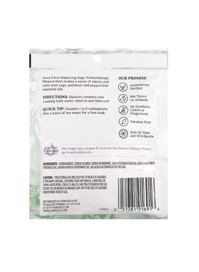Aura Cacia Aromatherapy Mineral Bath Sage 2.5 oz 70.9 g  - Image 2