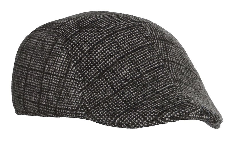 RR DESIGN Polyester Ivry/Golf/Flat Tweed Hats for Men-Pack of 1-Free Size- (Black Checkered Pattern) - Image 2