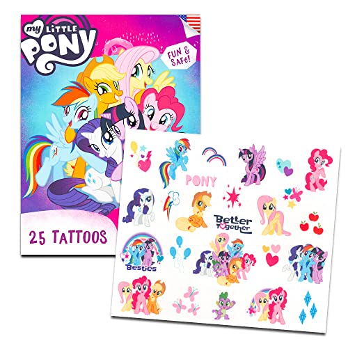 SAVVi My Little Pony Tattoos Bundle ~ 50 Pcs My Little Pony Temporary Tattoos for Girls with Door Hanger (My Little Pony Party Favors) - Image 2