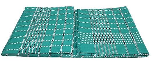 Sharan Elegance 100% Pure Cotton Blanket/Solapur Chaddar/Cotton Bedsheet/Top Sheet/Single Size (60x90 inches) Set 3 (Grey-Green-Maroon)  - Image 4