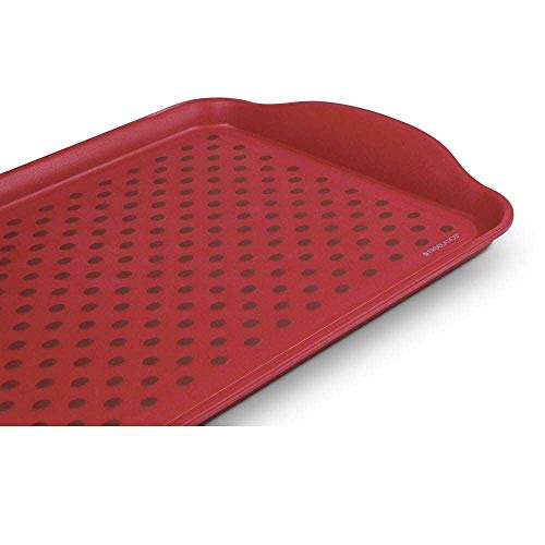 Freelance Anti Slip Serving Tray - 44 x 29 cm - Red - Non-Slip Rubber Surface, Break-Resistant - Versatile Anti Skid PP Plastic Kitchen & Dining/Coffee Table Trays for Breakfast/Food/Tea - Image 2