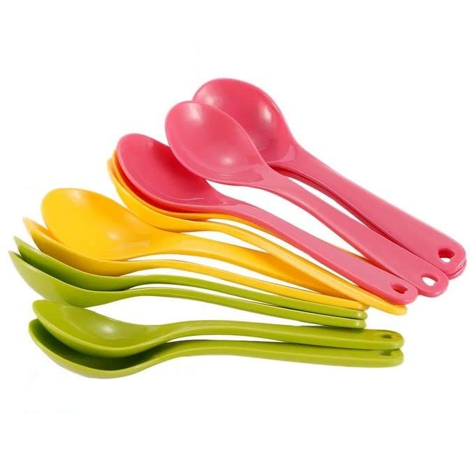 Nimbose® Plastic Masala Spoon for Small Containers, Multipurpose Spoon for Dispensing Tea, Coffee, Sugar, Condiments & Spices, 11.5 cms (Multicolor, Set of 12 Kids Spoons) - Image 1