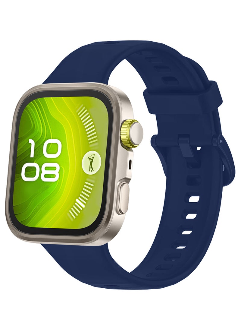 CATANES Wristband for Huawei Watch Fit 3/Fit 4/Fit 4 Pro Bands, Silicone Bracelet Quick Release Arm Band, Replacement Smartwatch Band Quick Release Sport Strap - Dark Blue  - Image 3