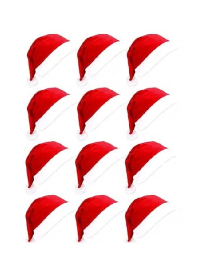 ووفيكسر 🎄🎄🎅❄️ 12 قطعة من قبعات سانتا المحشوة لعيد الميلاد - زينة قبعات سانتا لعيد الميلاد لحفلات العطلات الاحتفالية - Image 1