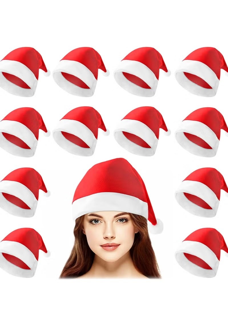 ووفيكسر 🎄🎄🎅❄️ 12 قطعة من قبعات سانتا المحشوة لعيد الميلاد - زينة قبعات سانتا لعيد الميلاد لحفلات العطلات الاحتفالية - Image 2