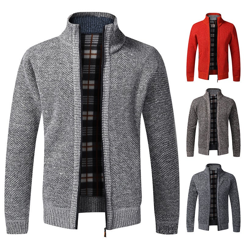 Special Explosions Plus Velvet Padded Large Size Sweater Coat Stand Collar Cardigan Stand Collar - Image 2