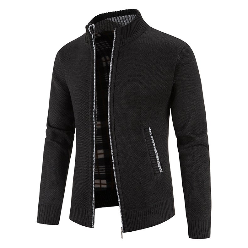 Special Explosions Plus Velvet Padded Large Size Sweater Coat Stand Collar Cardigan Stand Collar - Image 1