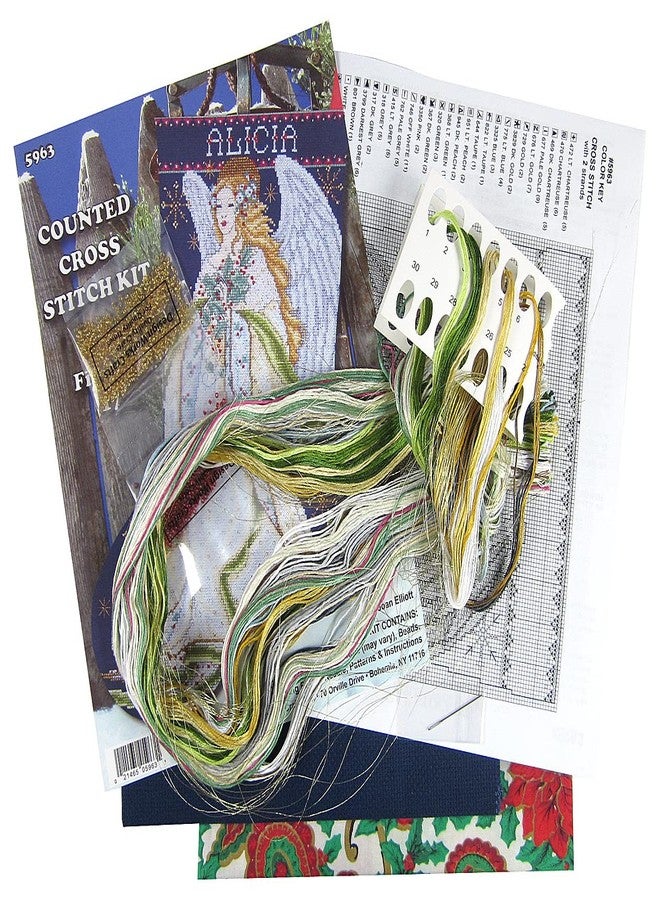Tobin Holly Angel Counted Cross Stitch Stocking Kit, by The Yard - Image 3