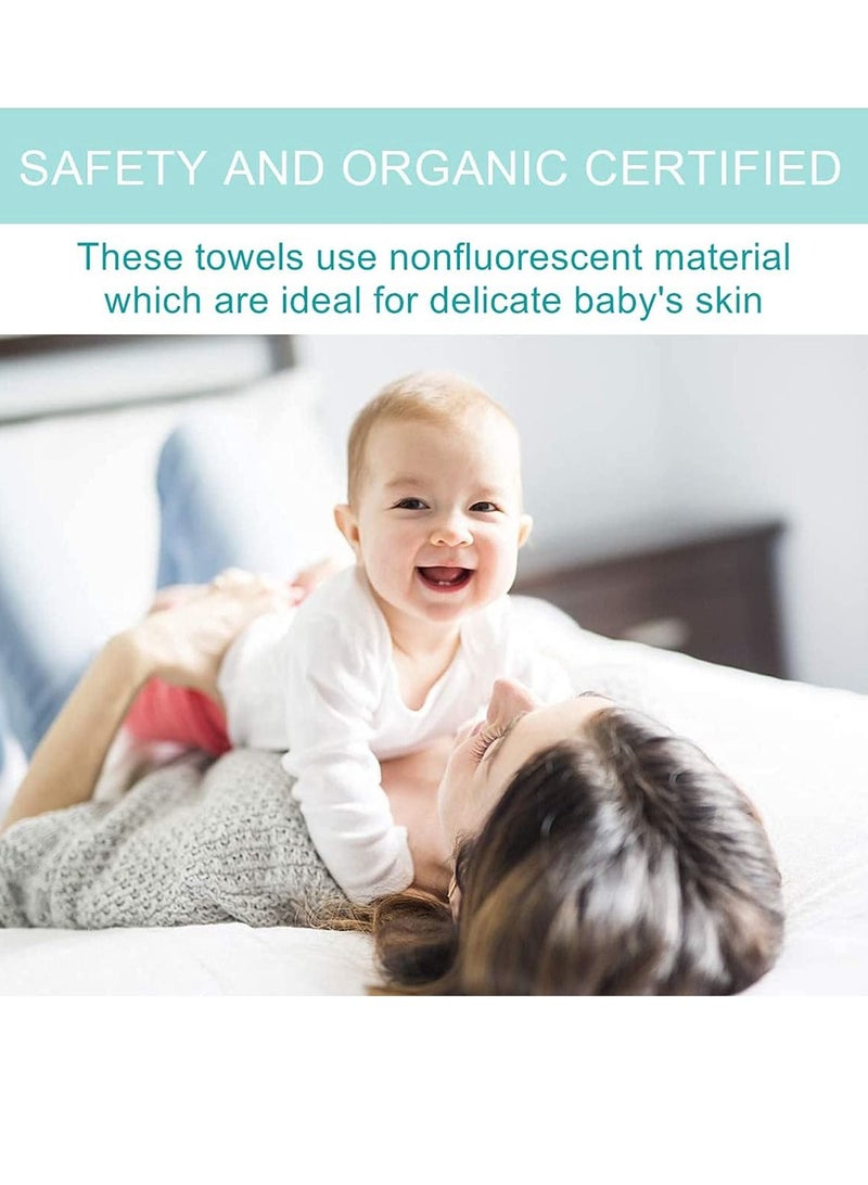 واي آند دي Baby Muslin Washcloths, 30*30 cm 6 Layers Cotton Squares, Reusable Soft Natural Organic Face Towels For Wiping Bathing Feeding Towel (Random Color & Patterns) 10 Packs - Image 2