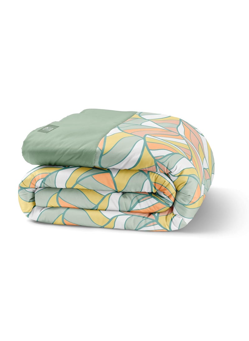 THE WOOD WHITE THE WOOD WHITE AC Comforter Single Bed 220 GSM Duvet for AllSeason Reversible Printed Quilt Soft Microfiber Mint Slumber 