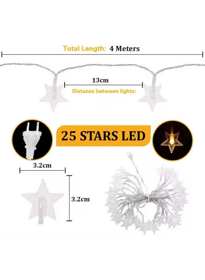 fizzytech 25 Led 4 Meter Star String Lights,Plug in Fairy String Lights Waterproof,Extendable for Indoor,Outdoor, Lights of Home Decoration Warm White,4 Meters - Image 2