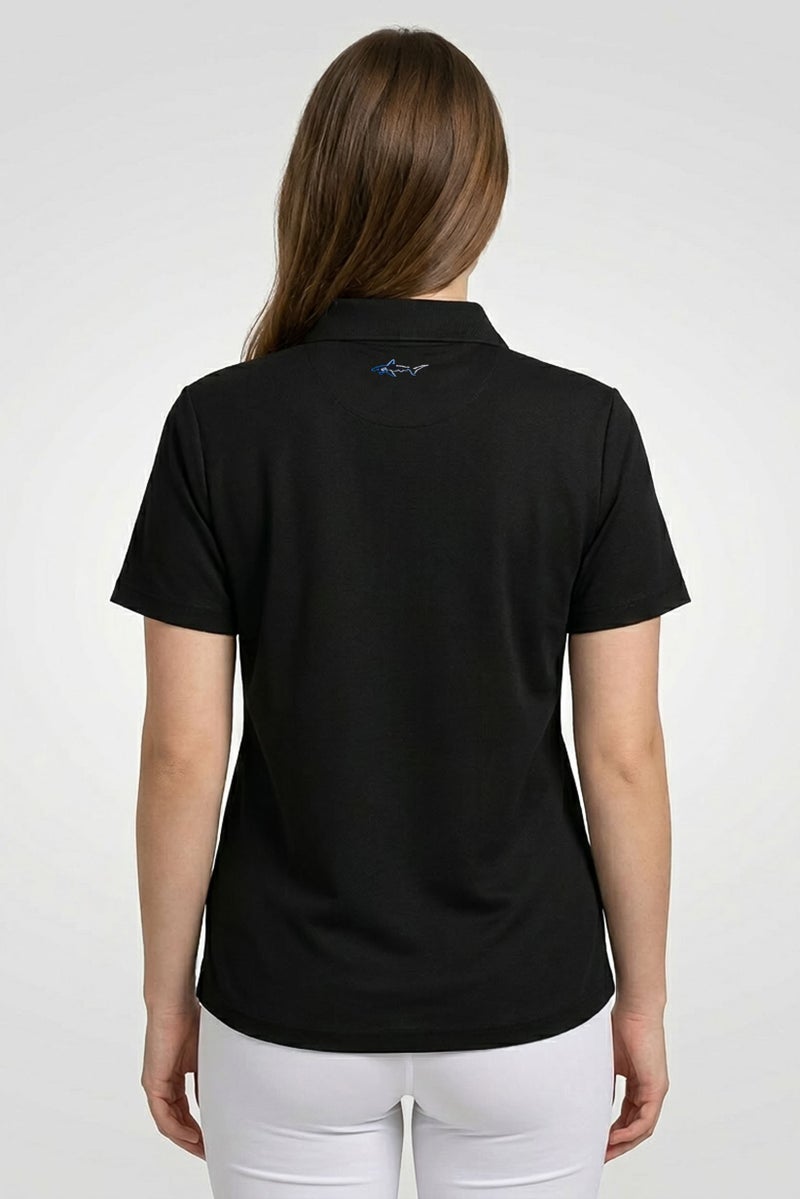 Greg Norman Women Sportswear Fit Short Sleeve Training Polo Shirt, Black - Image 4
