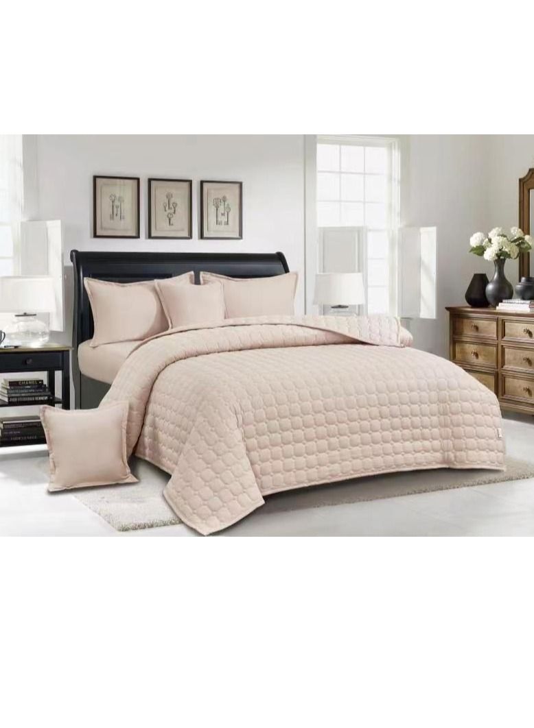 مينج لي طقم لحاف نفرمفرش مضغوط مكون من 4قطع بوليستر لحاف مقاس170 في 220سم