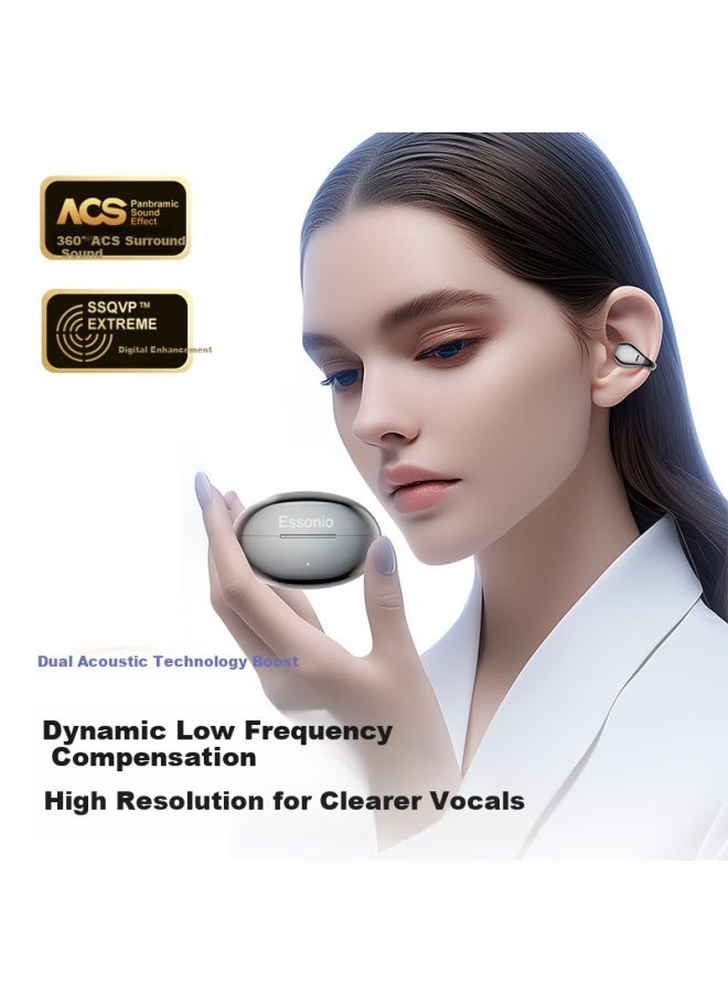 Essonio Italian Brand M31 Pro Wireless Bluetooth Earphone Clip-on Style Machine King Edition Open-fit One Drag Two Panoramic Sound Running Sports Call Music Earphone - Image 4