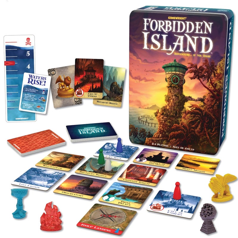 Gamewright جيمرايت - جزيرة محظورة - لعبة لوحية تعاونية استراتيجية للبقاء، 2-4 لاعبين - Image 1