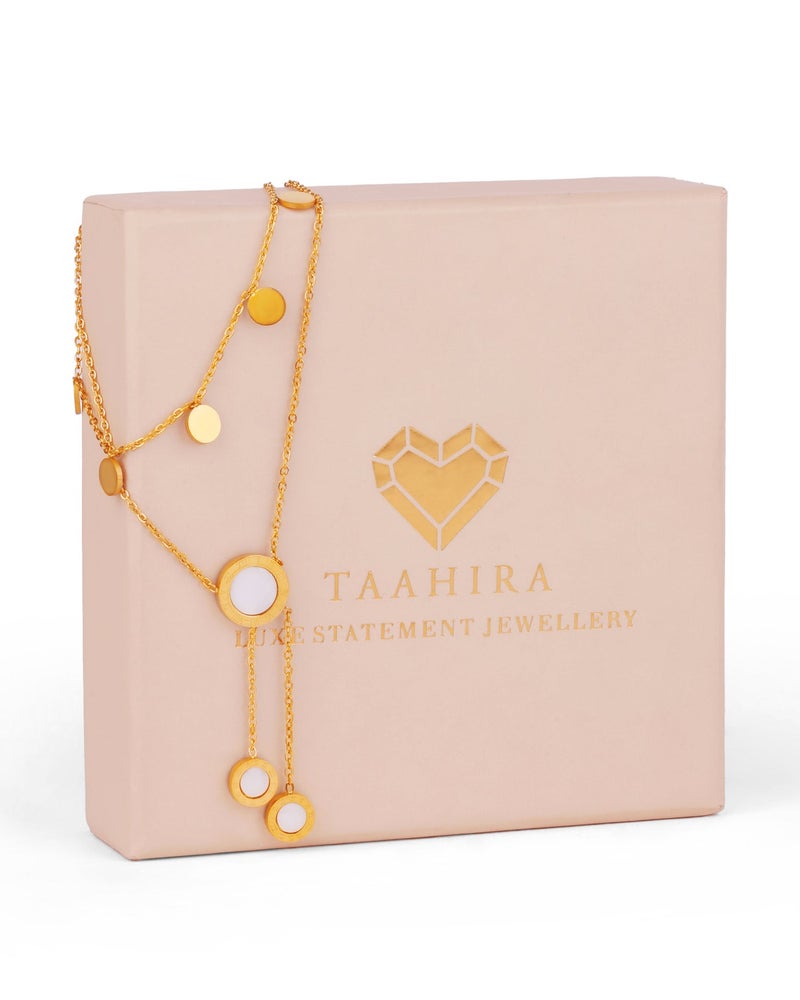 TAAHIRA قلادة من اللؤلؤ الأم Mother of Pearl مزدوجة الطبقات - Image 4