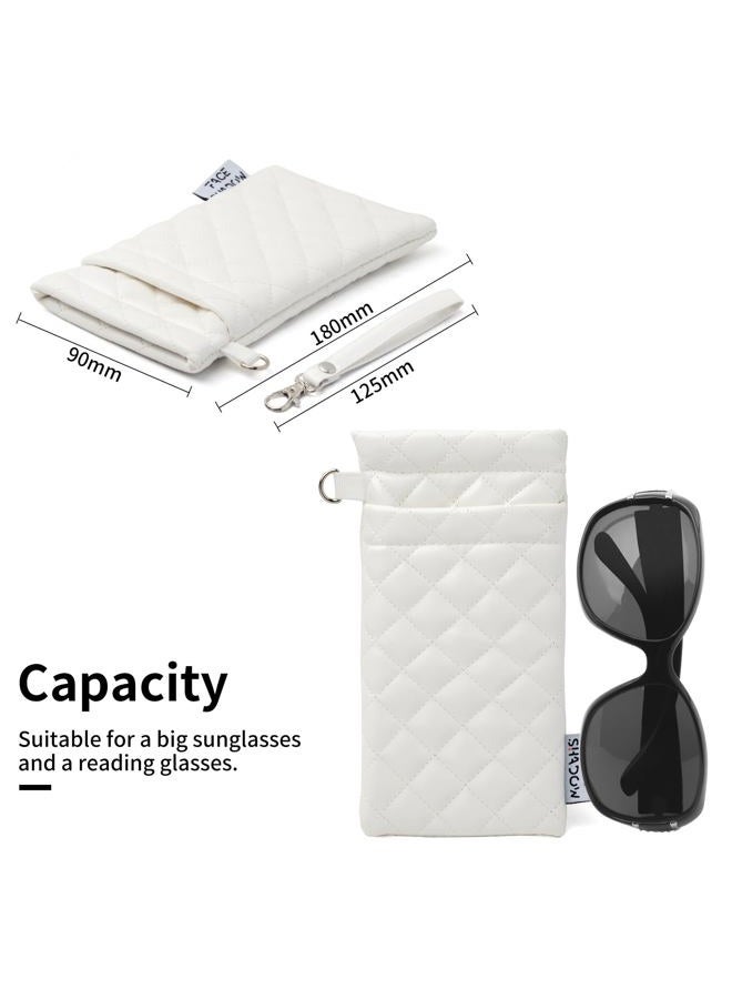 Face Shadow Double Glasses Case Soft Eyeglass Case For Women Men Squeeze Top Sunglasses Case With Cleaning Cloth - Image 3