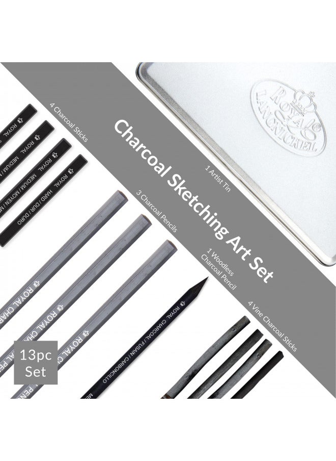 Royal & Langnickel Royal & Langnickel RSET-ART2503 Small Tin Charcoal Drawing Art Set  - Image 4
