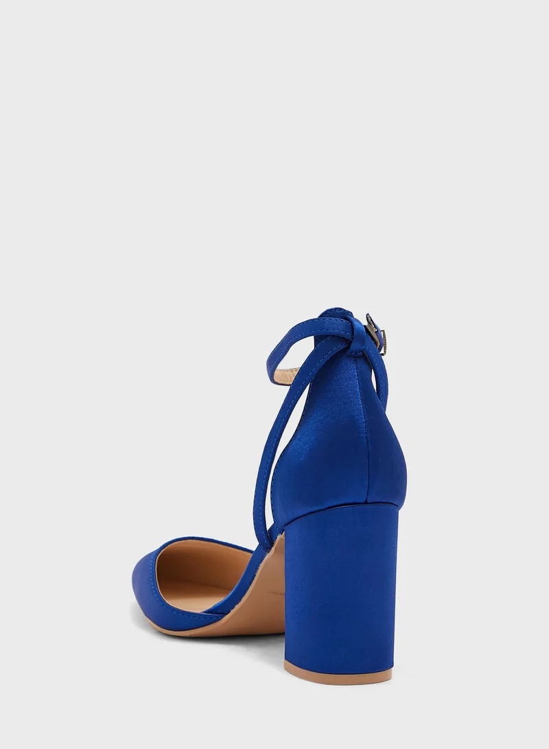 ELLA Satin Cutout Detail Pointed Pump