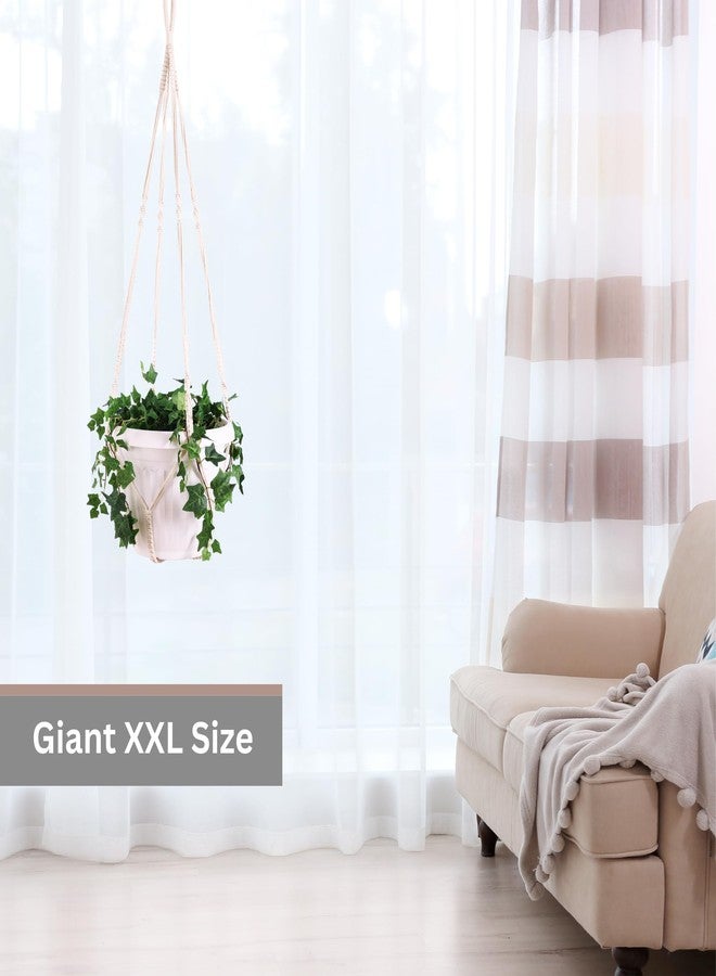 Shineloha XXL 55 Inches Macrame Planter Hanger Large for 15 inch Pot (Extra Large) + Swag Hook | Extra Large Hanging Planter for Indoor Plants | No Pot/Plant Included (XXL) - Image 2