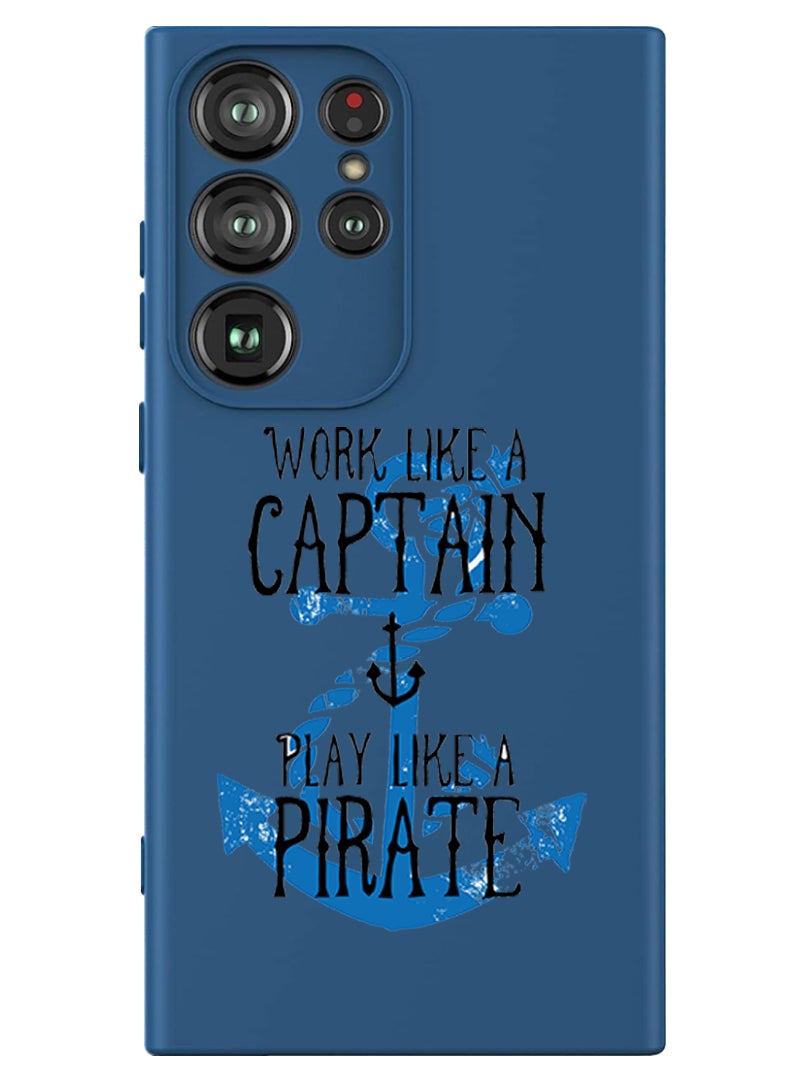 Theodor Protective Slim Fit Case Liquid Silicone Cover with Full Body Protection Anti-Scratch Shockproof Case For Samsung Galaxy S24 Ultra (Blue) - Work like a Captain  - Image 1